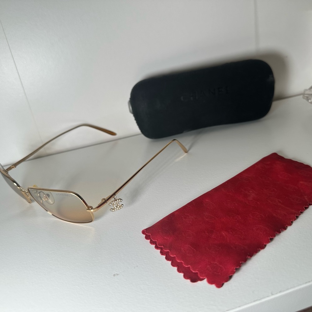 Rare authentic gold Chanel sunglasses